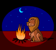 Gif animé lion feu